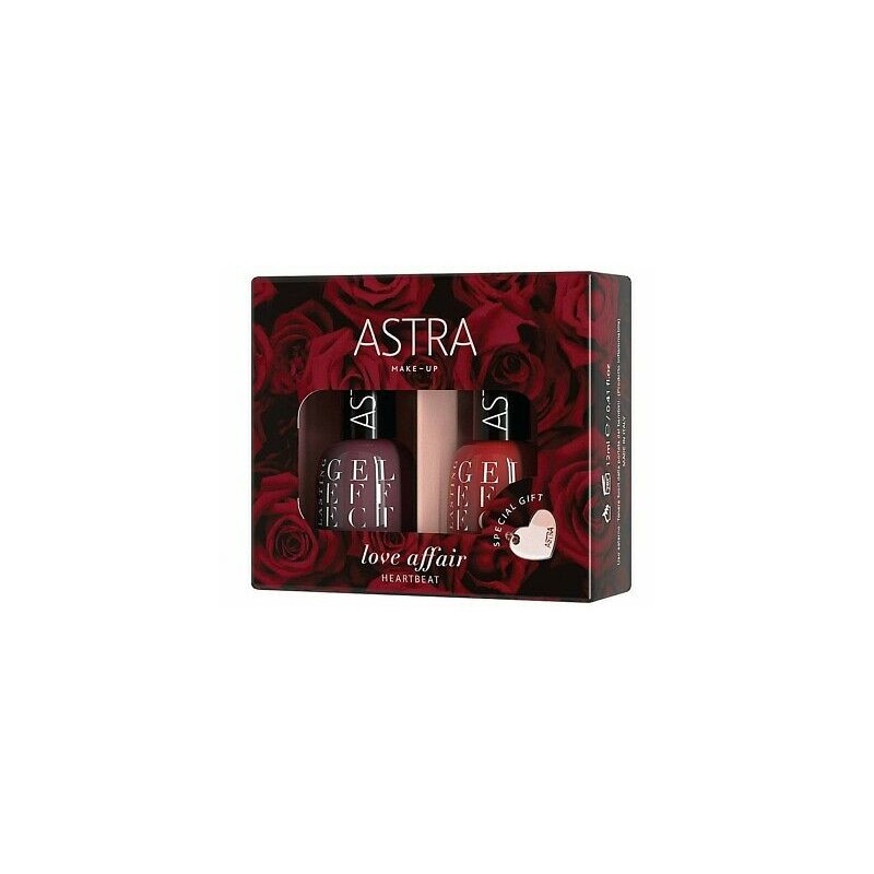 CONFEZIONE ASTRA MAKE-UP LOVE AFFAIR 2 SMALTI GEL EFFECT piu' CIONDOLO