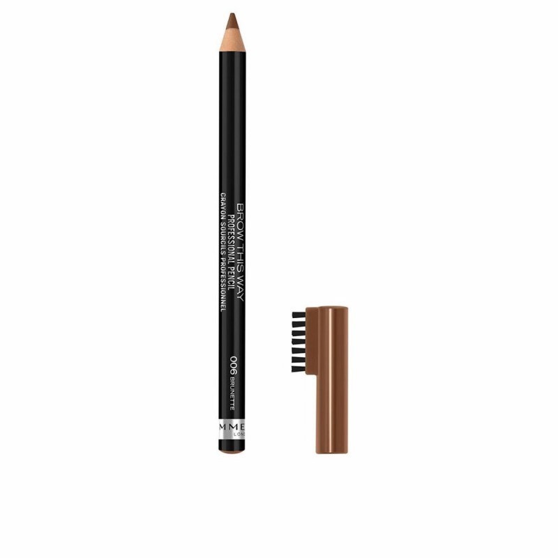 RIMMEL LONDON BROW THIS WAY PROFESSIONAL PENCIL MATITA SOPRACCIGLIA PERFETTE COLORE NOCCIOLA A LUNGA TENUTA 006 brunette