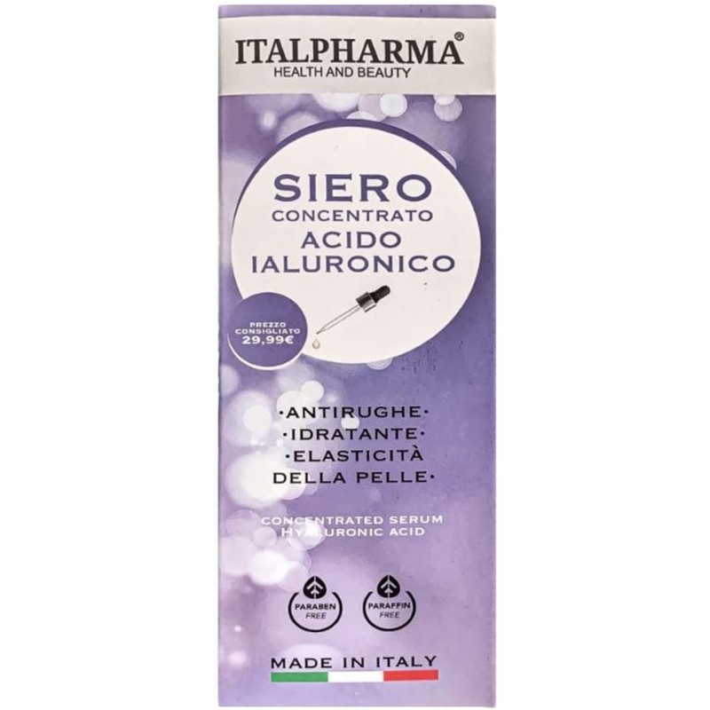 ITALPHARMA  Siero con acido ialuronico antirughe idratante 100 ml