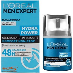 L'Oréal Paris Men Expert Hydra Power Crema Viso Uomo in Gel Idratante e Rinfrescante 48H, 50 ml